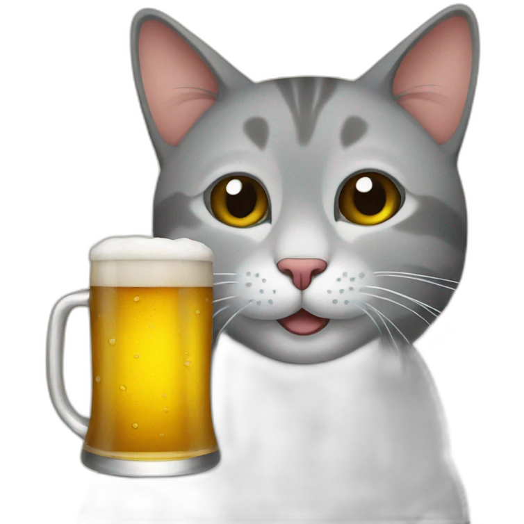 cat drinking a beer emoji