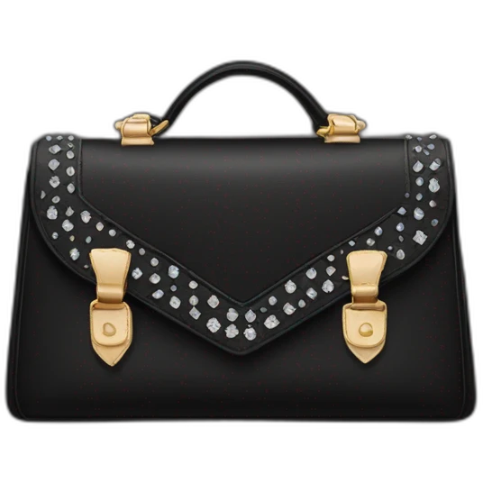 black purse with diamonds emoji