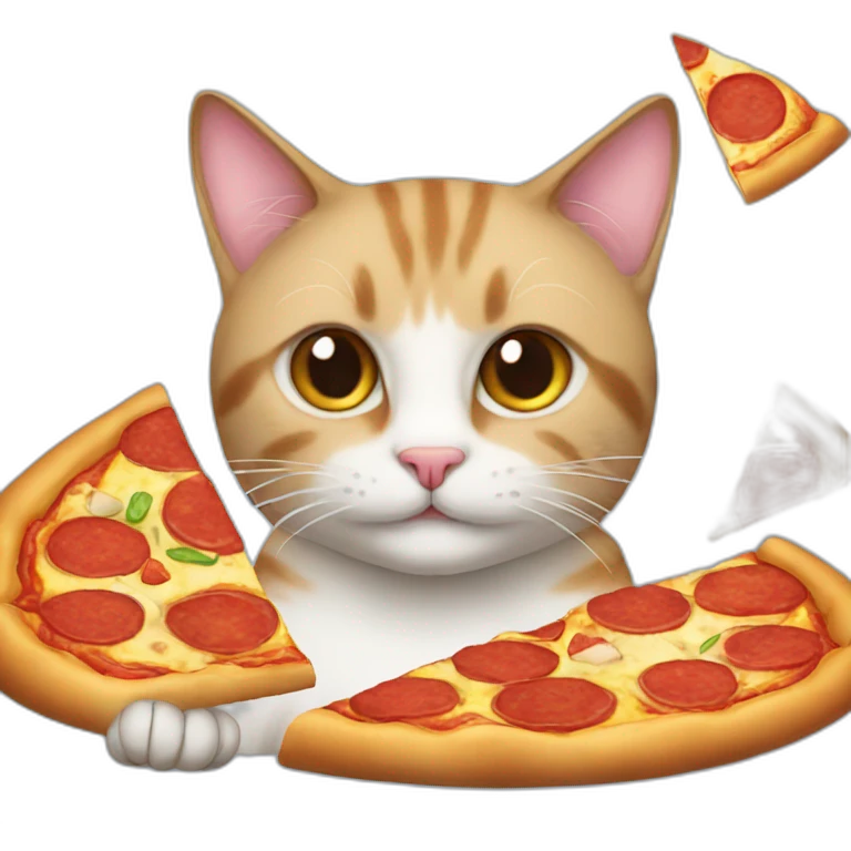 Cat with pizza emoji