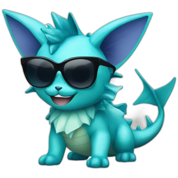 Vaporeon with sunglasses emoji