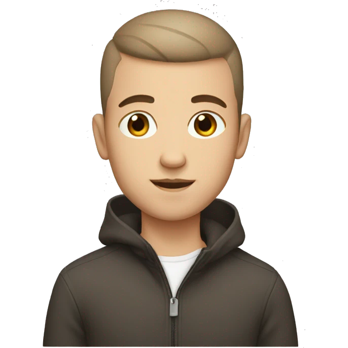 A white boy with a brune buzzcut emoji