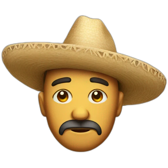 teary man in sombrero emoji