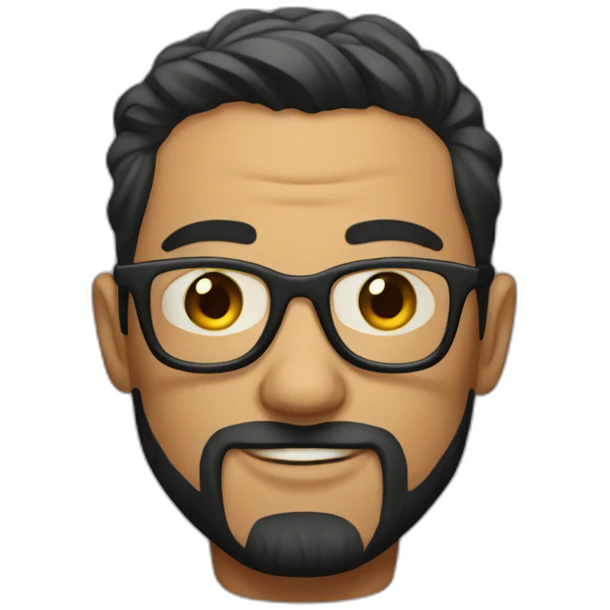 Tattooed man with glasses emoji