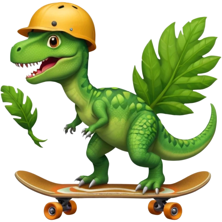Dinosaur on a skateboard emoji