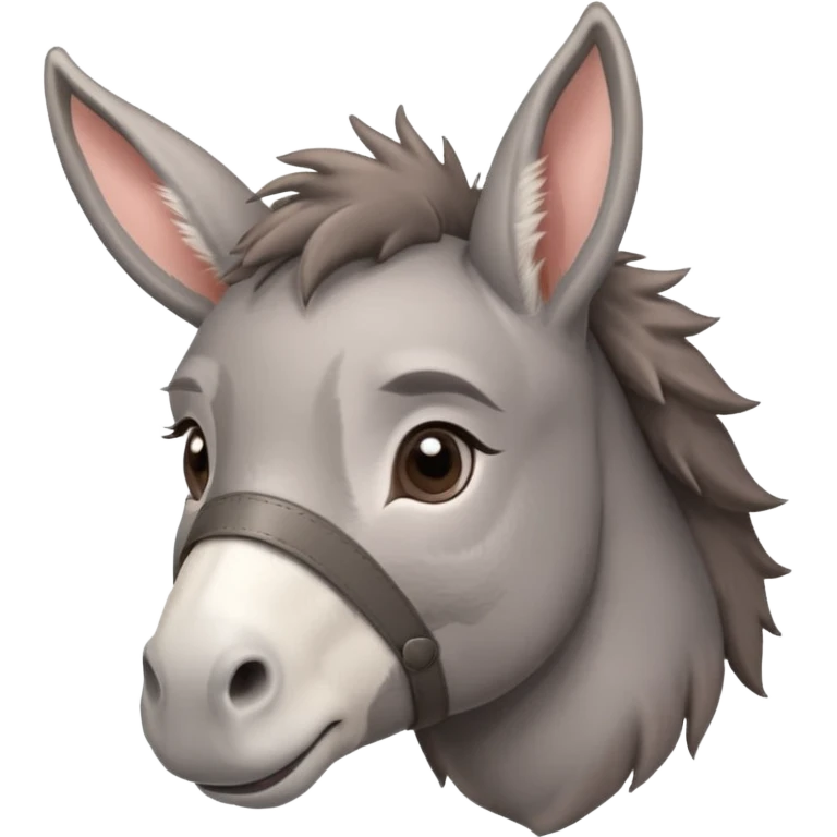 Cute donkey side face with blush emoji