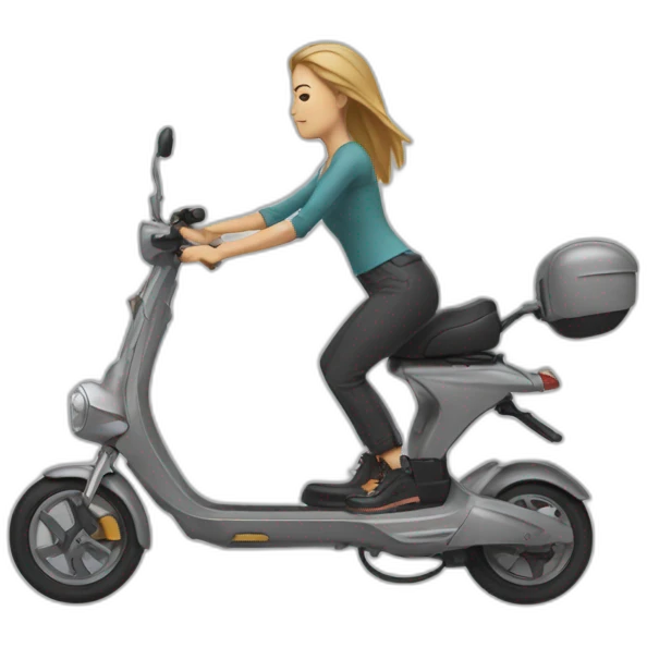 women destroys electric scooter emoji