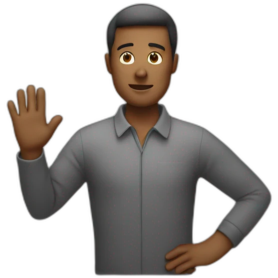 Man making a stop sign with his hand in front of him emoji