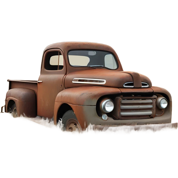 1951 ford pickup rusty in field emoji