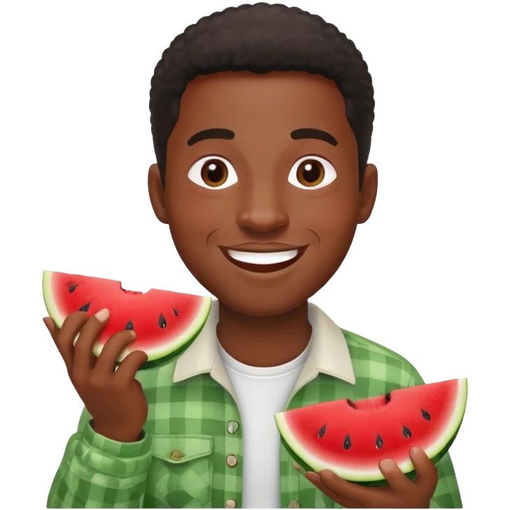 Black guy eating watermelon emoji