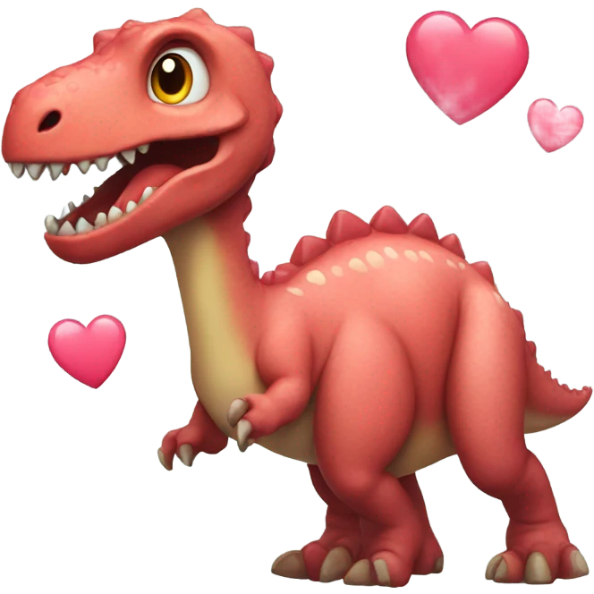 Dinosaur with hearts emoji