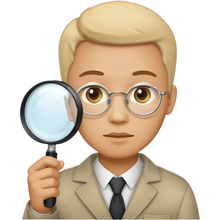 мужчина с лупой в руках emoji