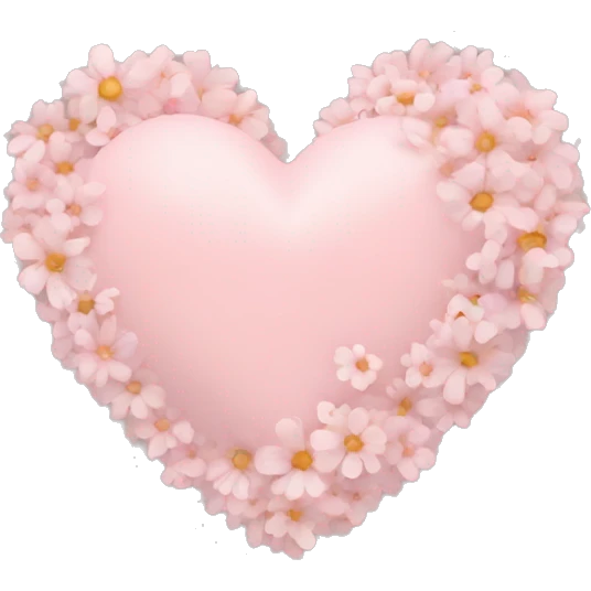 Pastel pink heart and flowers emoji
