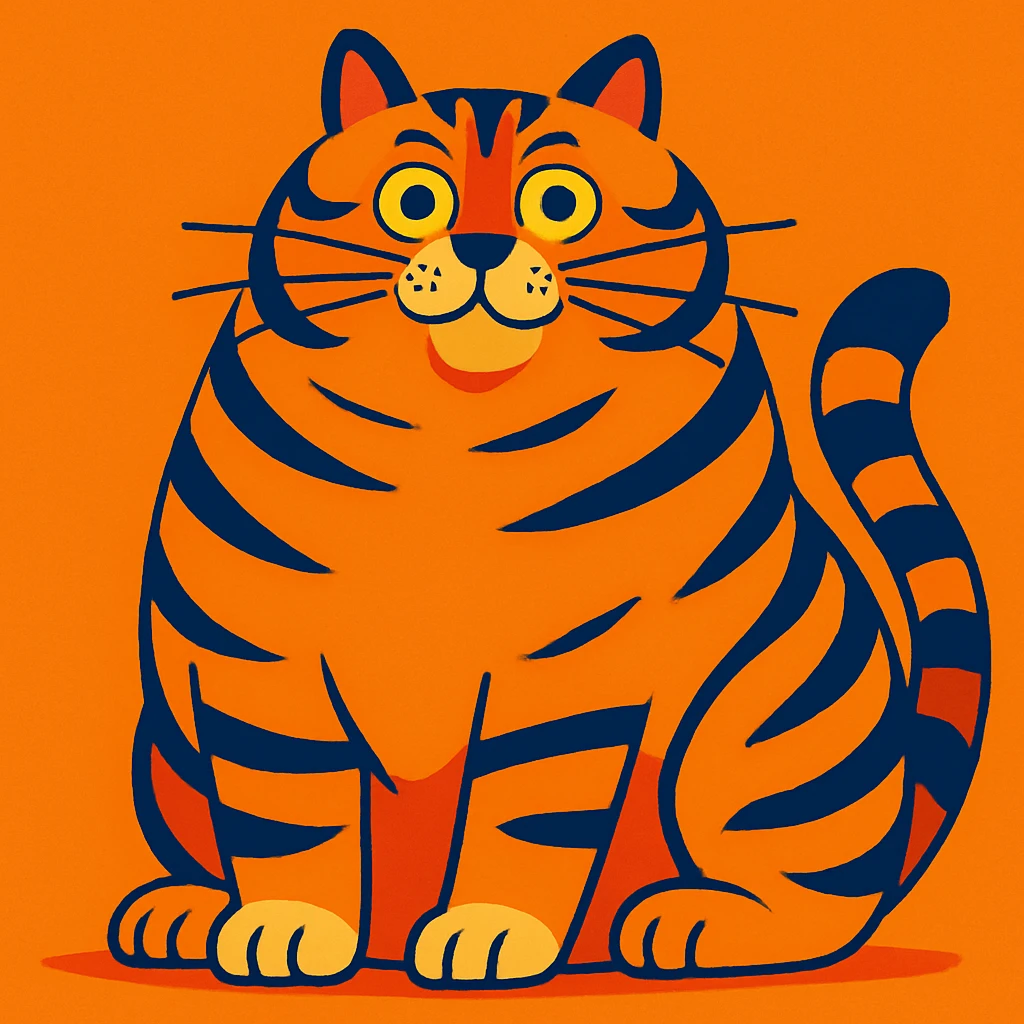 the world's biggest cat, majestic and oversized, in a fun and eye-catching style emoji