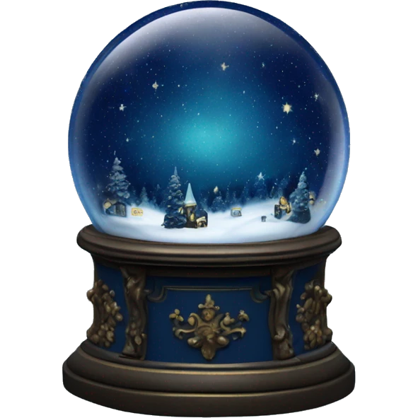 vintage dark blue rococo night sky snow globe emoji