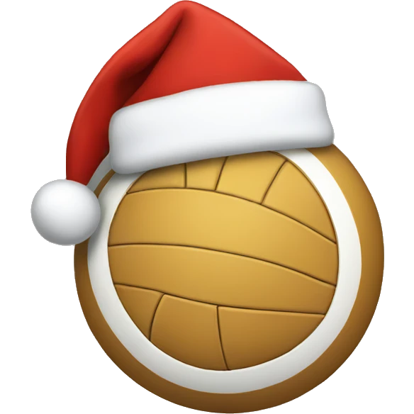 A volleyball with a christmas hat in  emoji