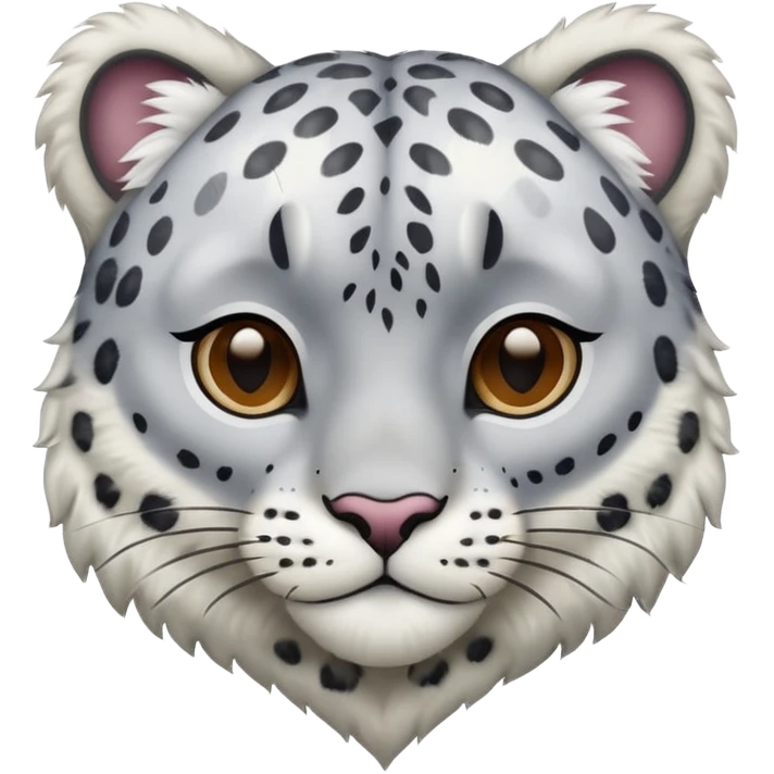 A big heart with snow leopard markings emoji