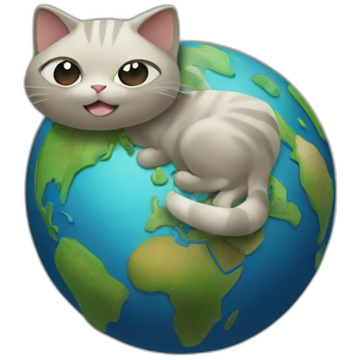 Cat poops earth emoji