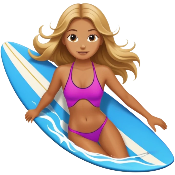 beautiful girl do surfing emoji
