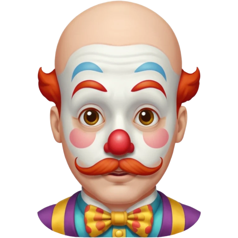 Clown bald hair & mustache  emoji