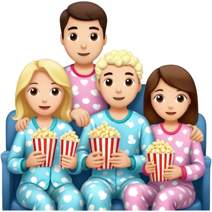Movie night, 4 people sitting down emoji