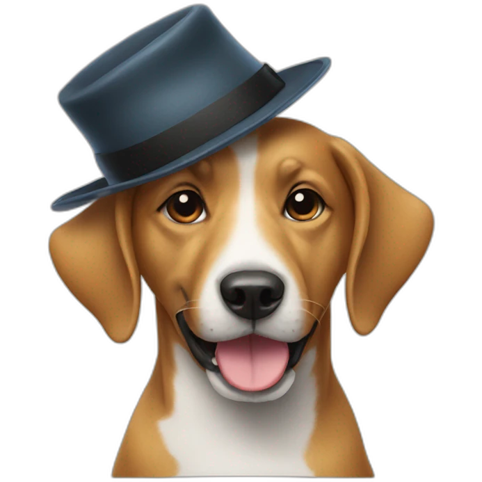 dog with a hat emoji