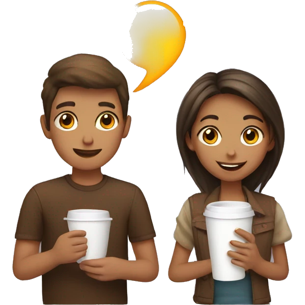 girl and boy having coffee emoji