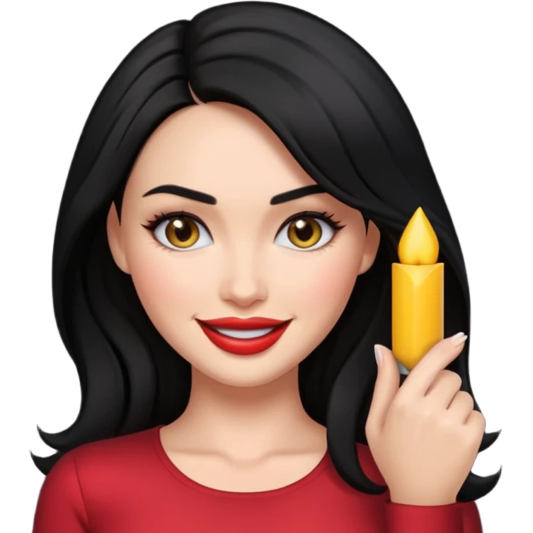 “Emoji girl, femme fatale, black hair. megan fox vibes emoji