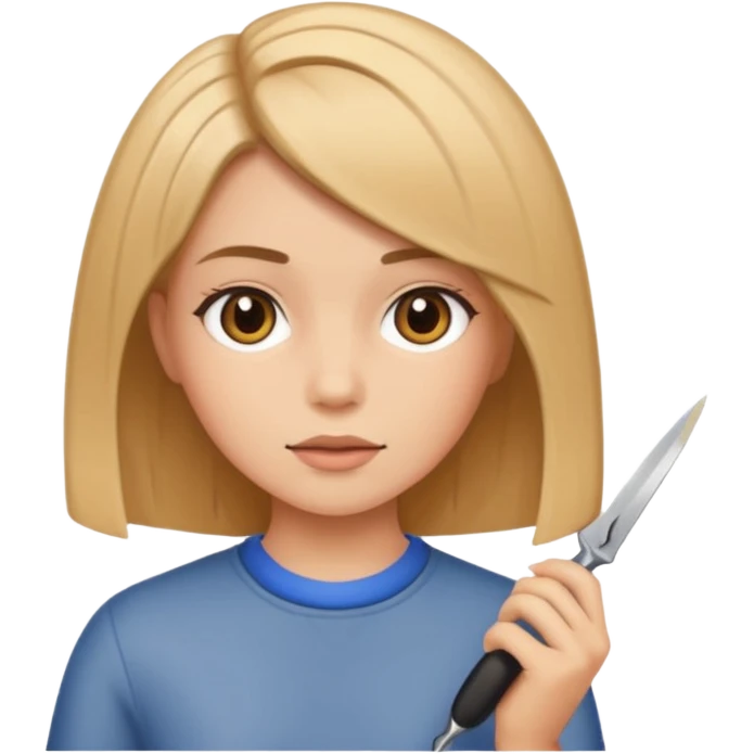 Girl cutting hair emoji