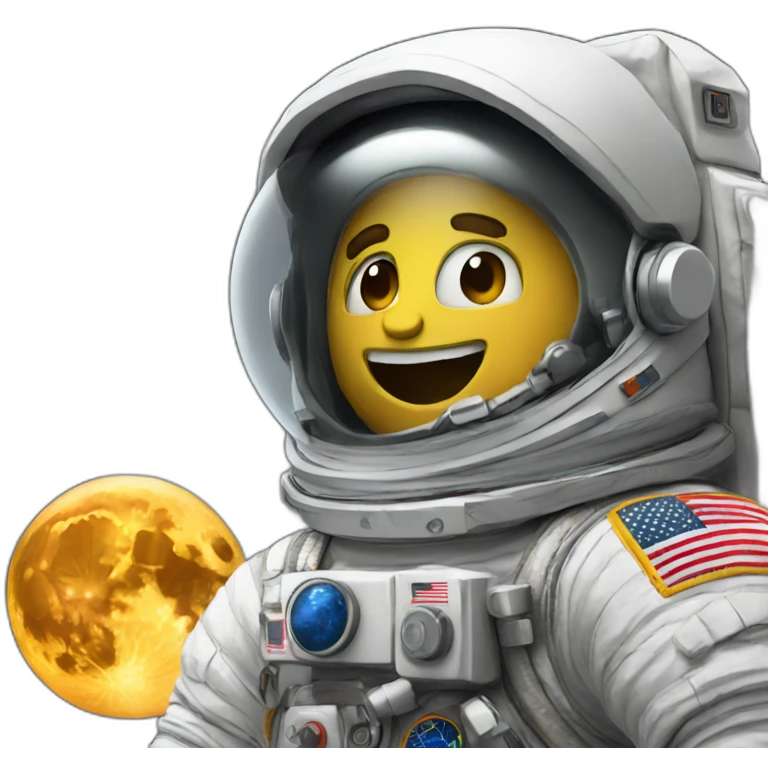 Astronaut on the moon emoji