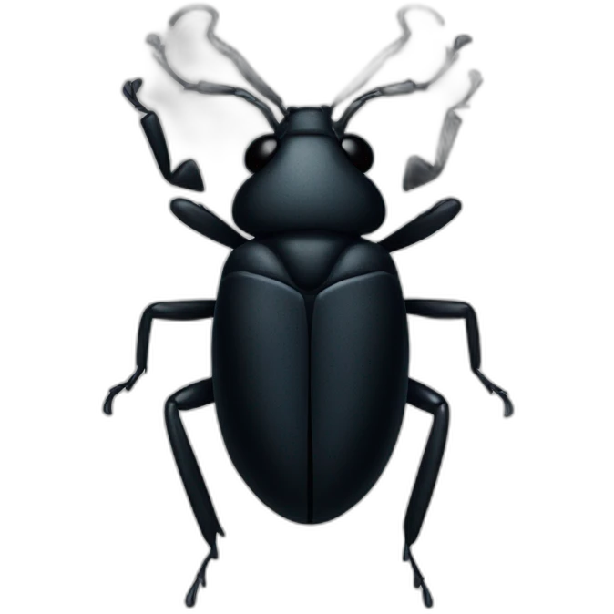a completly black bug emoji
