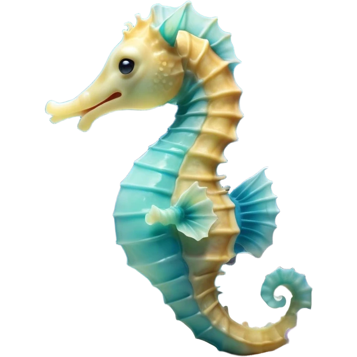 Cinematic Cute Yawning Sea Horse Portrait Emoji, Head tilted slightly with a dramatic, wide-open yawn, showcasing a petite, elegantly curved seahorse with a softly drooping tail and sleepy, half-closed eyes, Simplified yet irresistibly adorable features, highly detailed, glowing with a soft, cozy aquatic glow, high shine, relaxed yet expressive, stylized with a dash of whimsical marine charm, soft glowing outline, capturing the essence of a drowsy yet affectionate seahorse that appears ready to stretch out for a nap! emoji