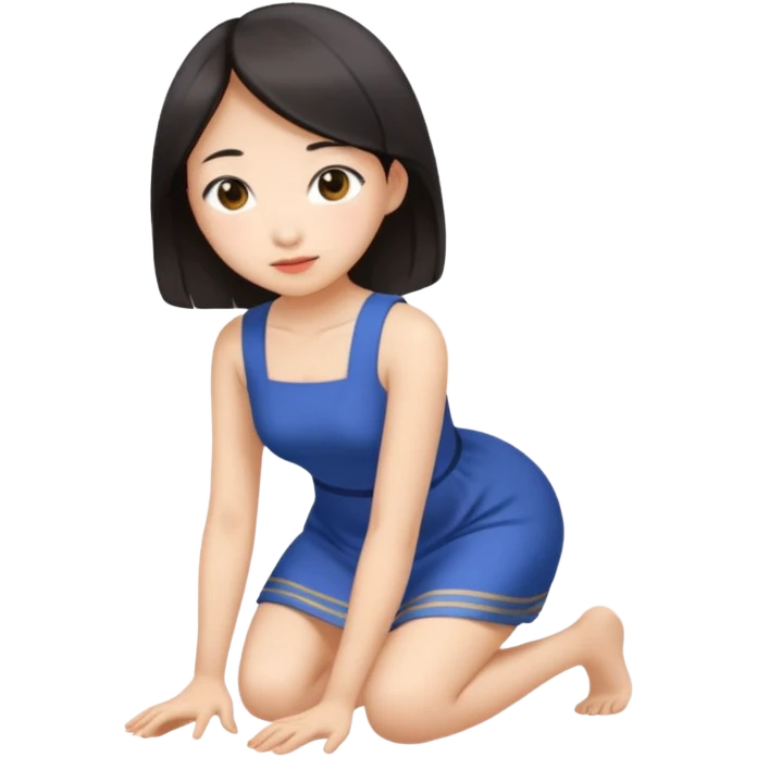 an maid asian girl all on fours emoji