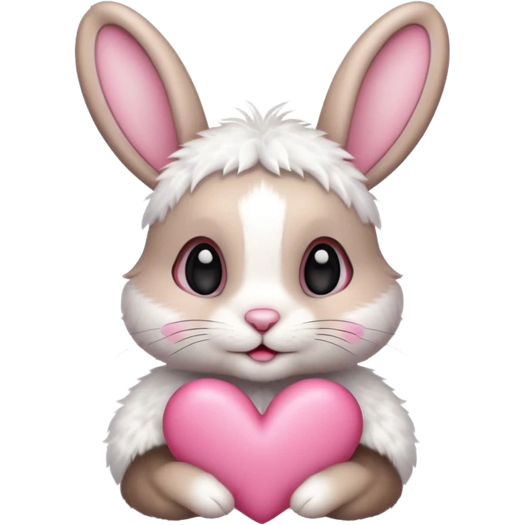 Cute rabbit with two pink hearts above the ears emoji