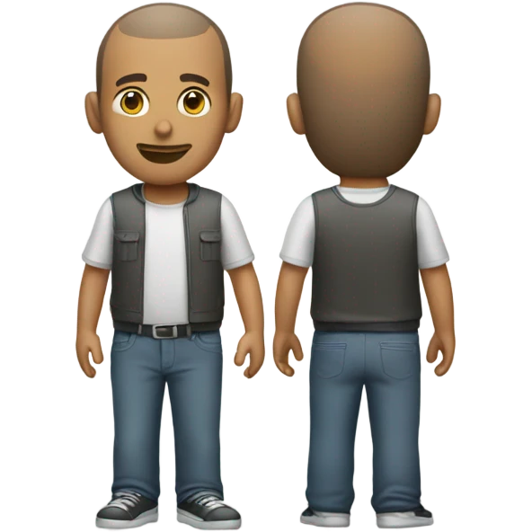 Buzz cut man full body emoji