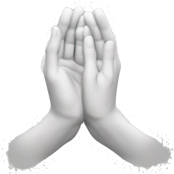 Prayer hands with international no symbol on top emoji