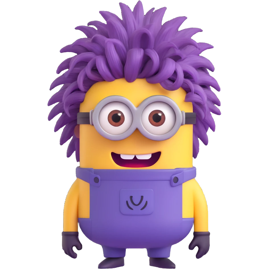 purple minion with crazy hair emoji