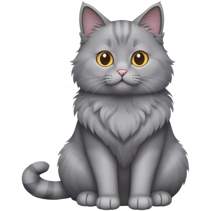 gray cat sitting full body emoji