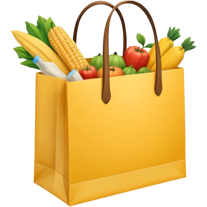 shopping bag yellow emoji