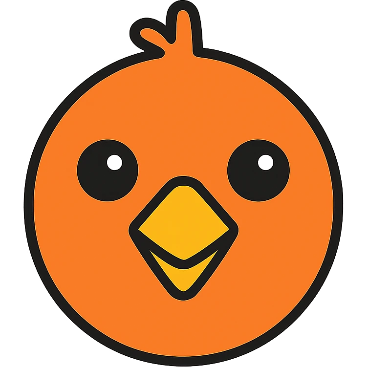 orange face of a bird emoji