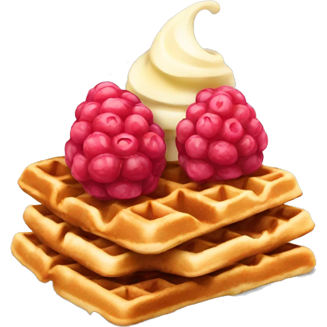 Waffle with raspberry emoji