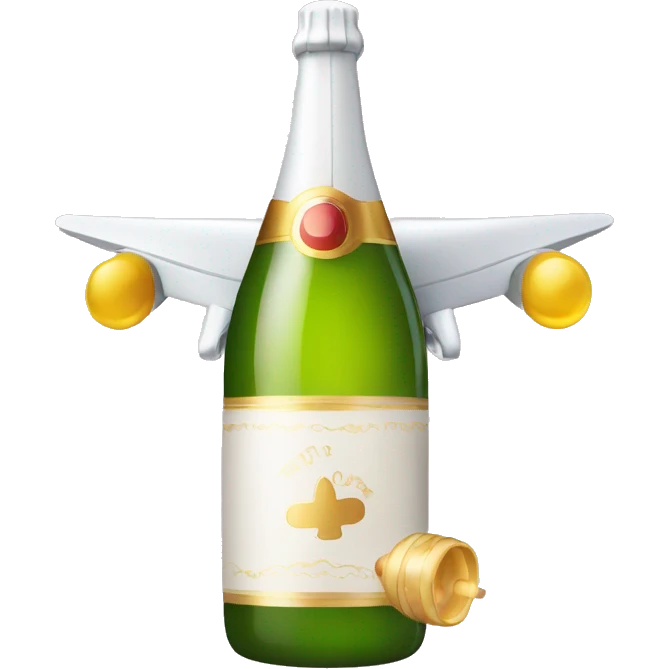 Christening Jet with bottle of champagne  emoji