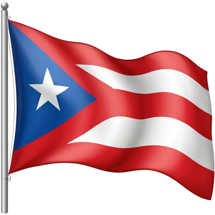 Black and white Puerto Rico flag emoji