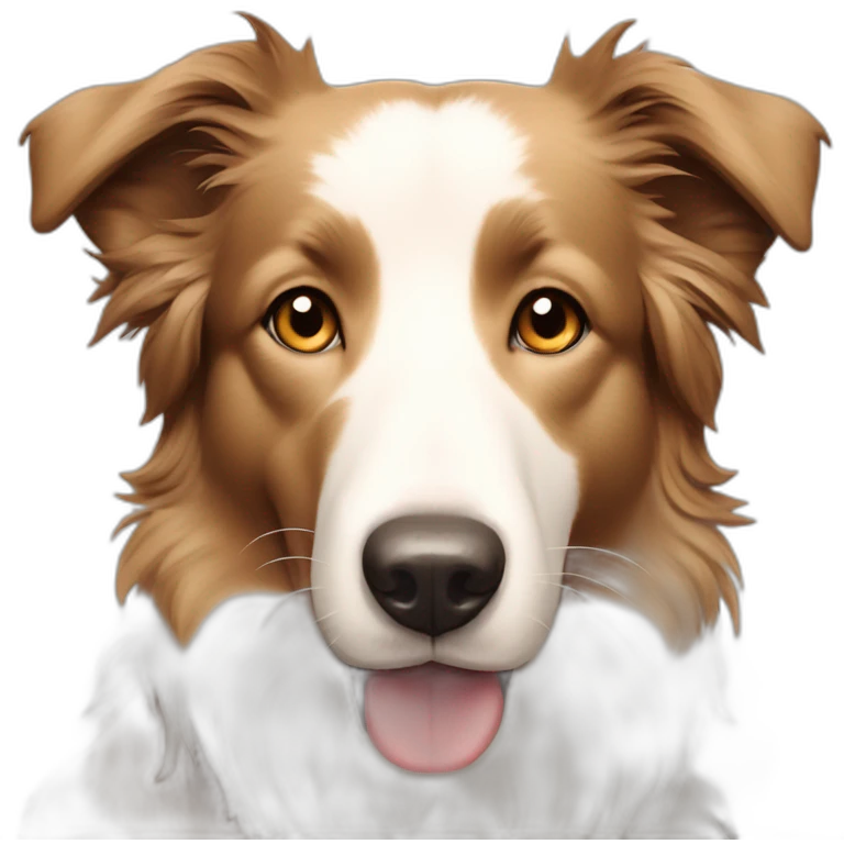 border collie dog light brown cream emoji