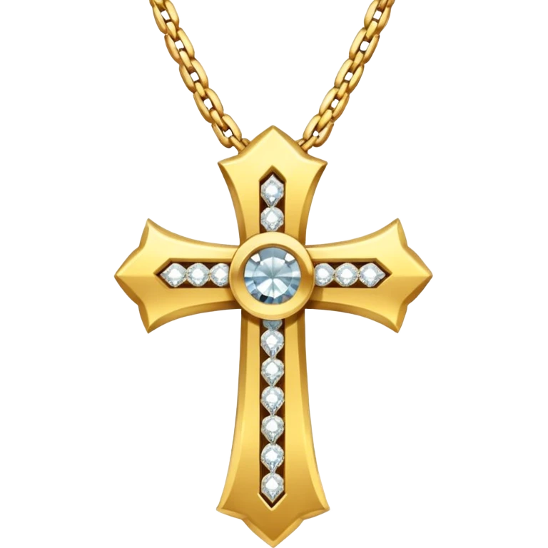 Cross with diamond chains on it with the letters SE  emoji