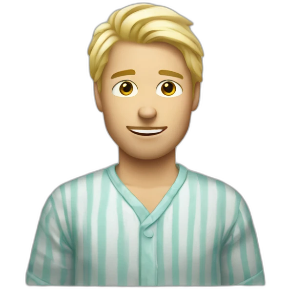 blond man wearing pijama emoji