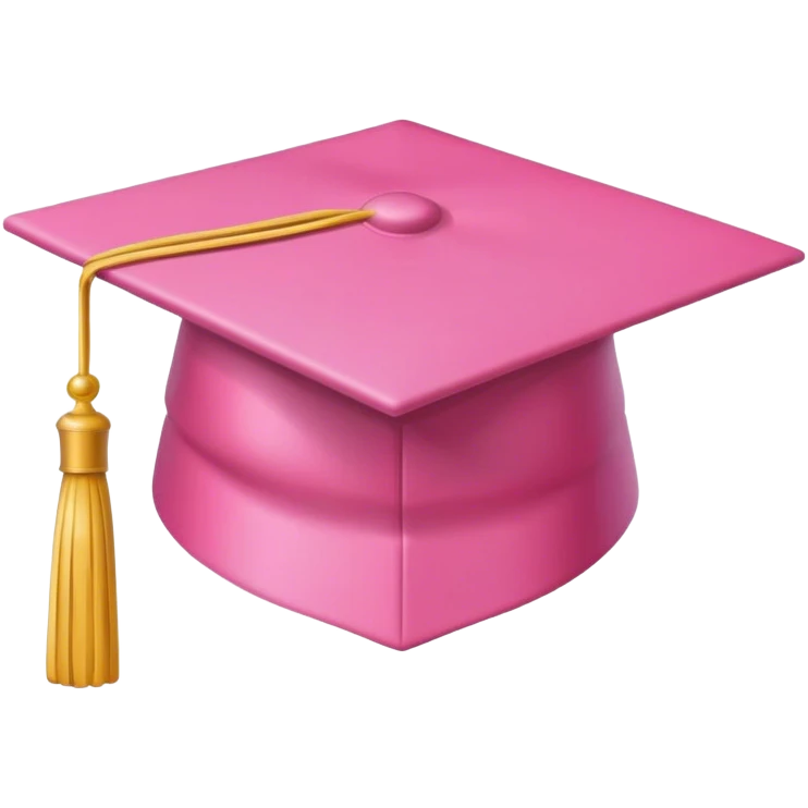 Pink graduation cap emoji