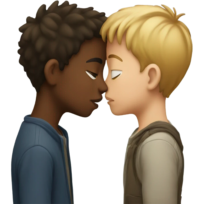 Two boys kissing emoji