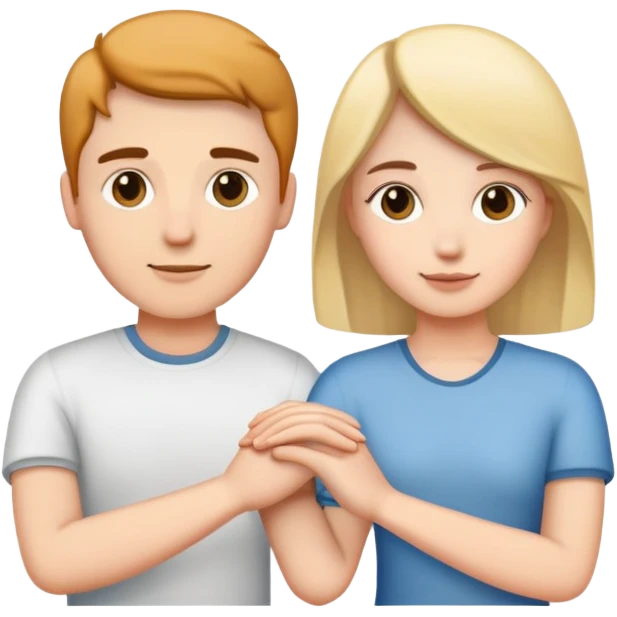 Two people holding hands representing trust and connection emoji