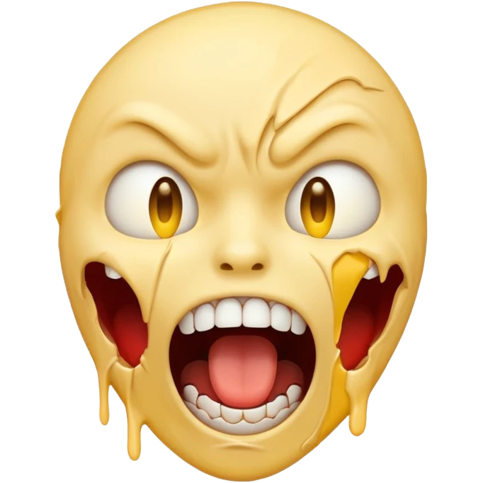 Yellow emoji face ripping it’s skin off with its hands screaming in horror emoji