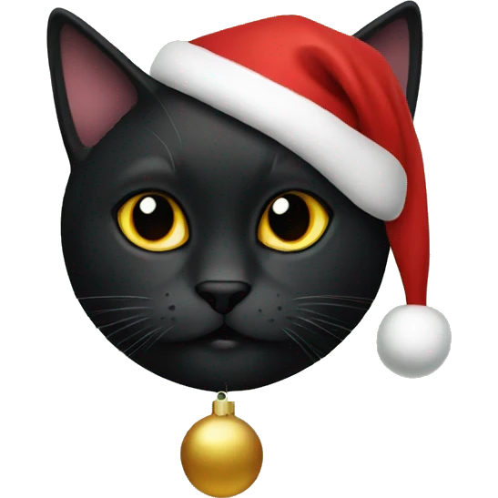 Black cat christmas emoji